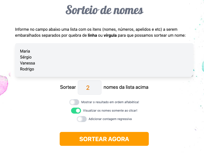 Sorteador Como realizar sorteio de nomes – Blog do Sorteador