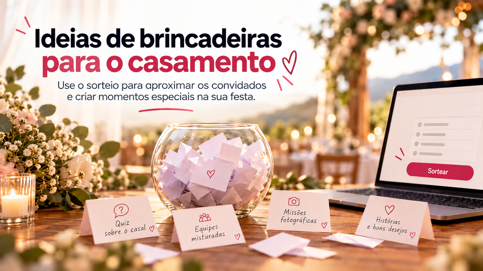 Sorteios no casamento: 4 ideias para a festa e um site com a Amorei